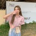 kemeja retro wanita lengan pendek